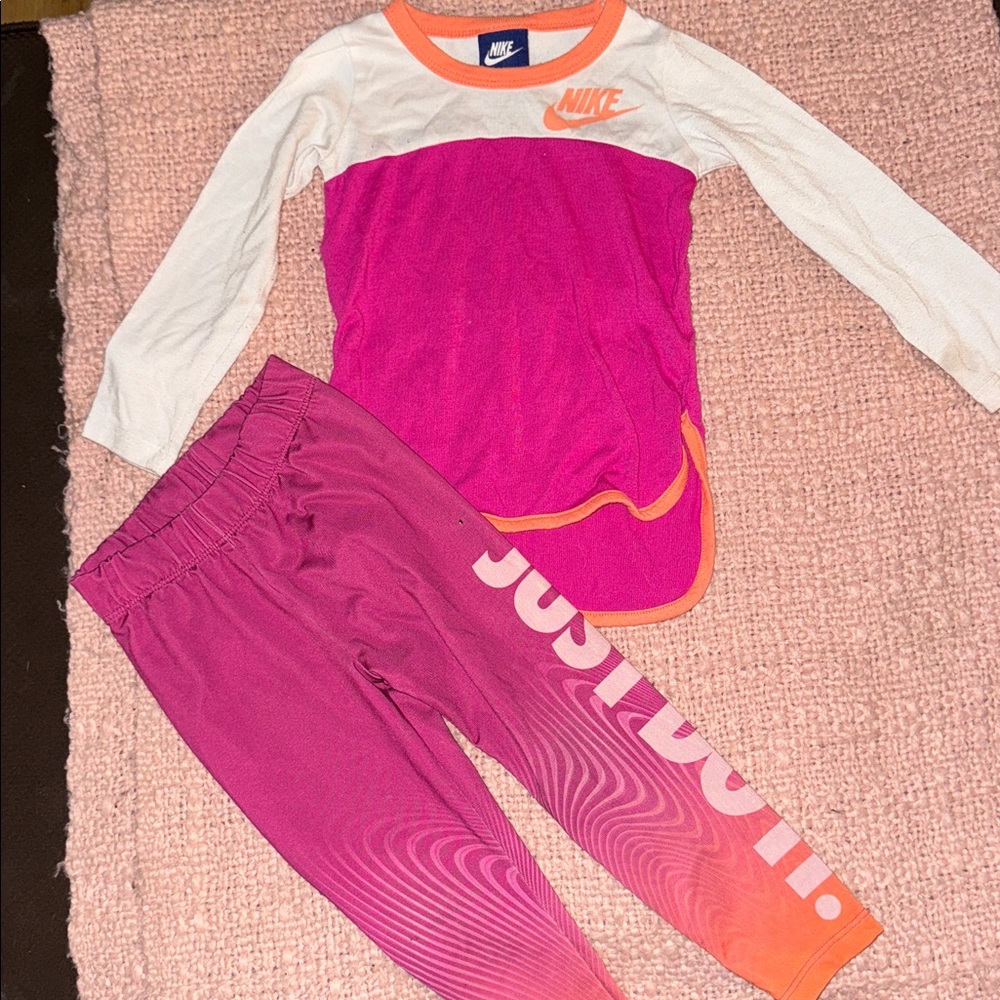 Nike Pink and Orange Kids' Activewear Set